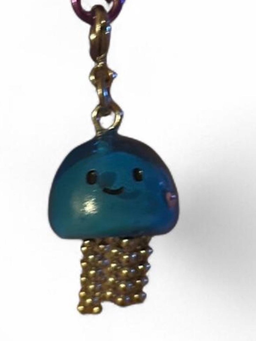 Cute Blue Jellyfish Charm Necklace Pendant